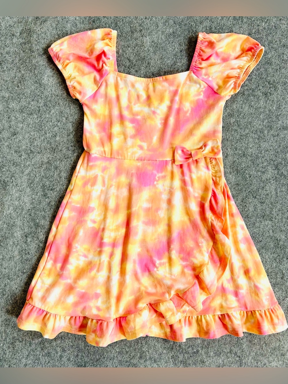 Girls' sz 10 years Tie-Dye Dress Bow